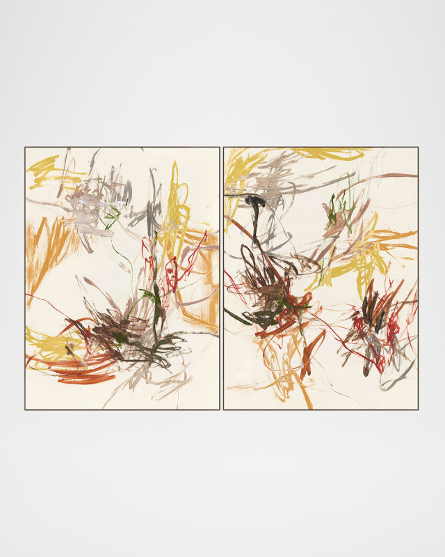 "Chasing Gold" Set of 2 Framed Giclees by Jean Kenna, 41.75" x 55.75"